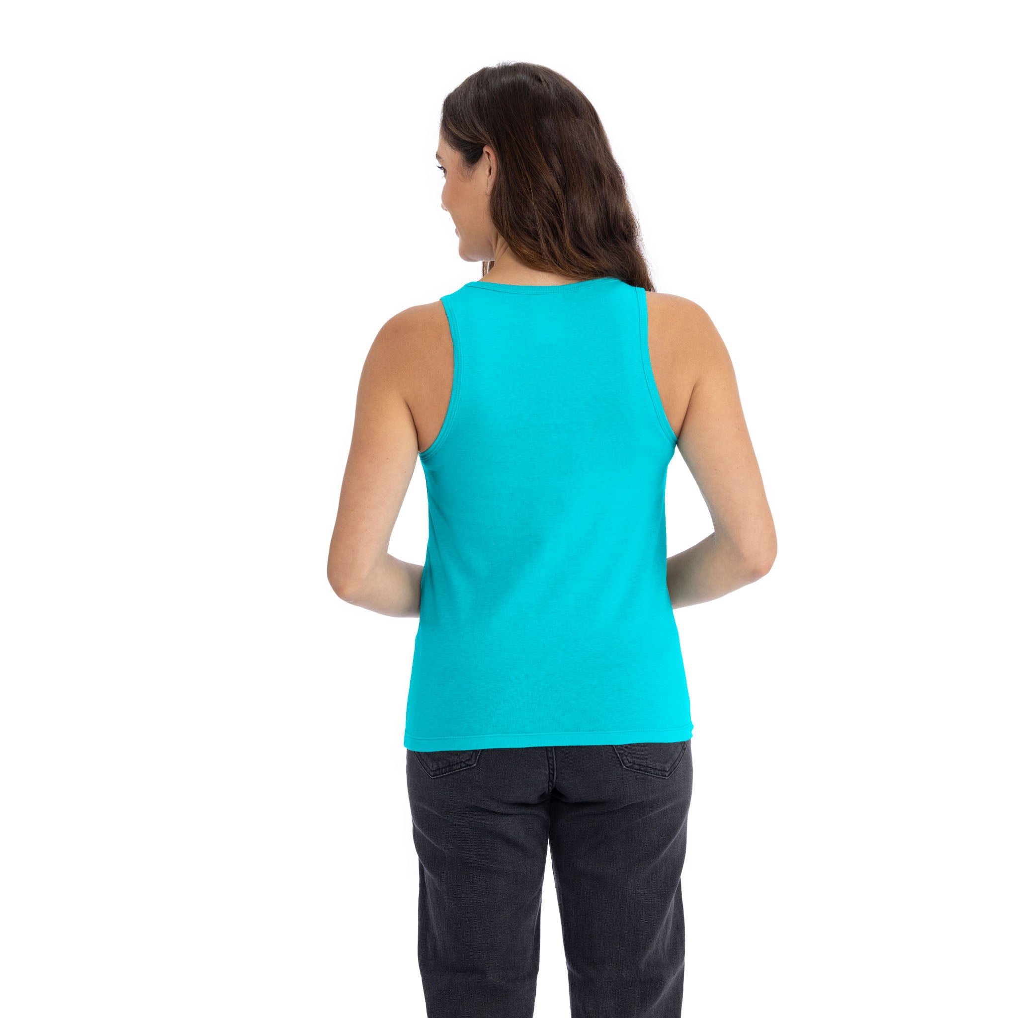 Women's Cotton Tank Tahiti Blue