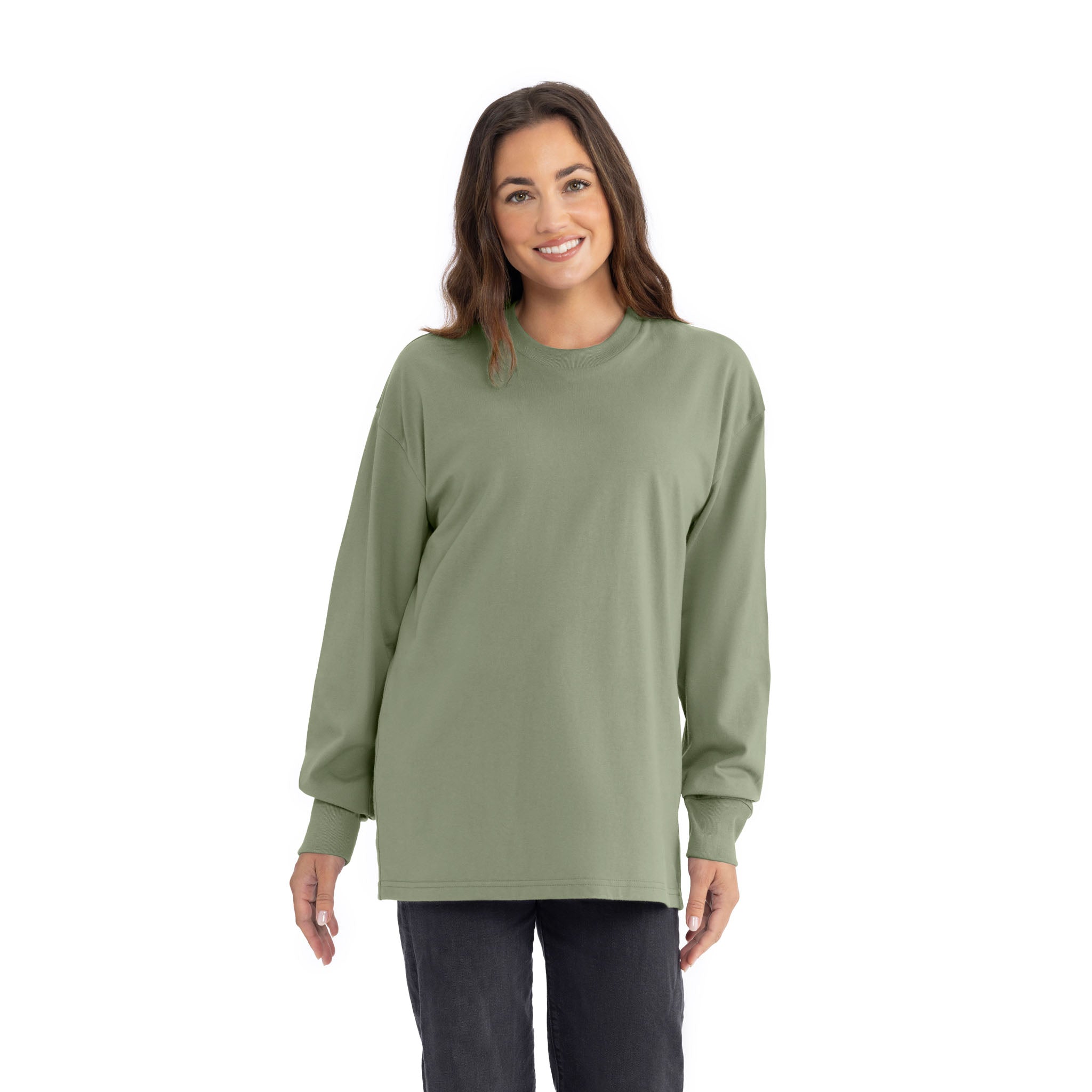 Relaxed, Side Seamed Crew Neck