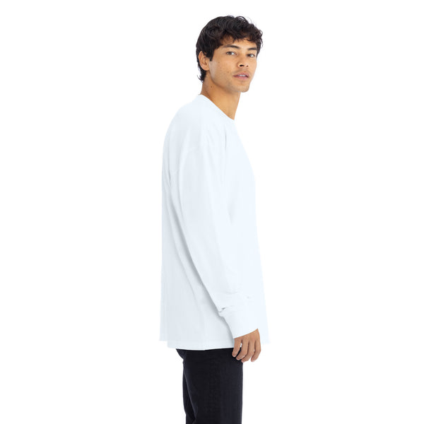 Introducing our Heavyweight Long Sleeve Ringspun Cotton T-Shirt: crafted for durability and comfort. Made from premium ringspun cotton, it offers unmatched softness. Versatile and timeless, it's an essential addition to any wardrobe.