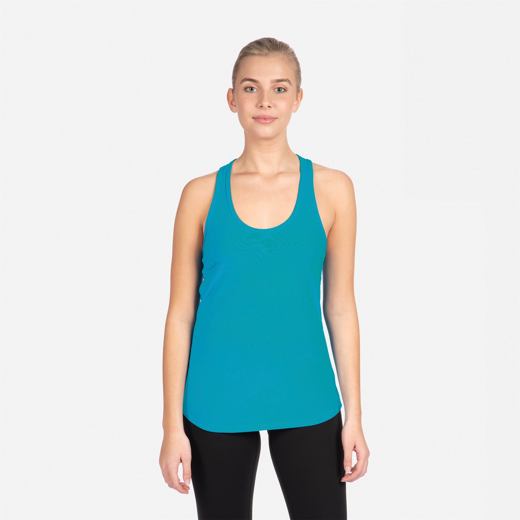 Next Level Apparel Women's Ideal Racerback Tank - Purple-Turquoise, X-Large | 60% Cotton 40% Polyester Blend