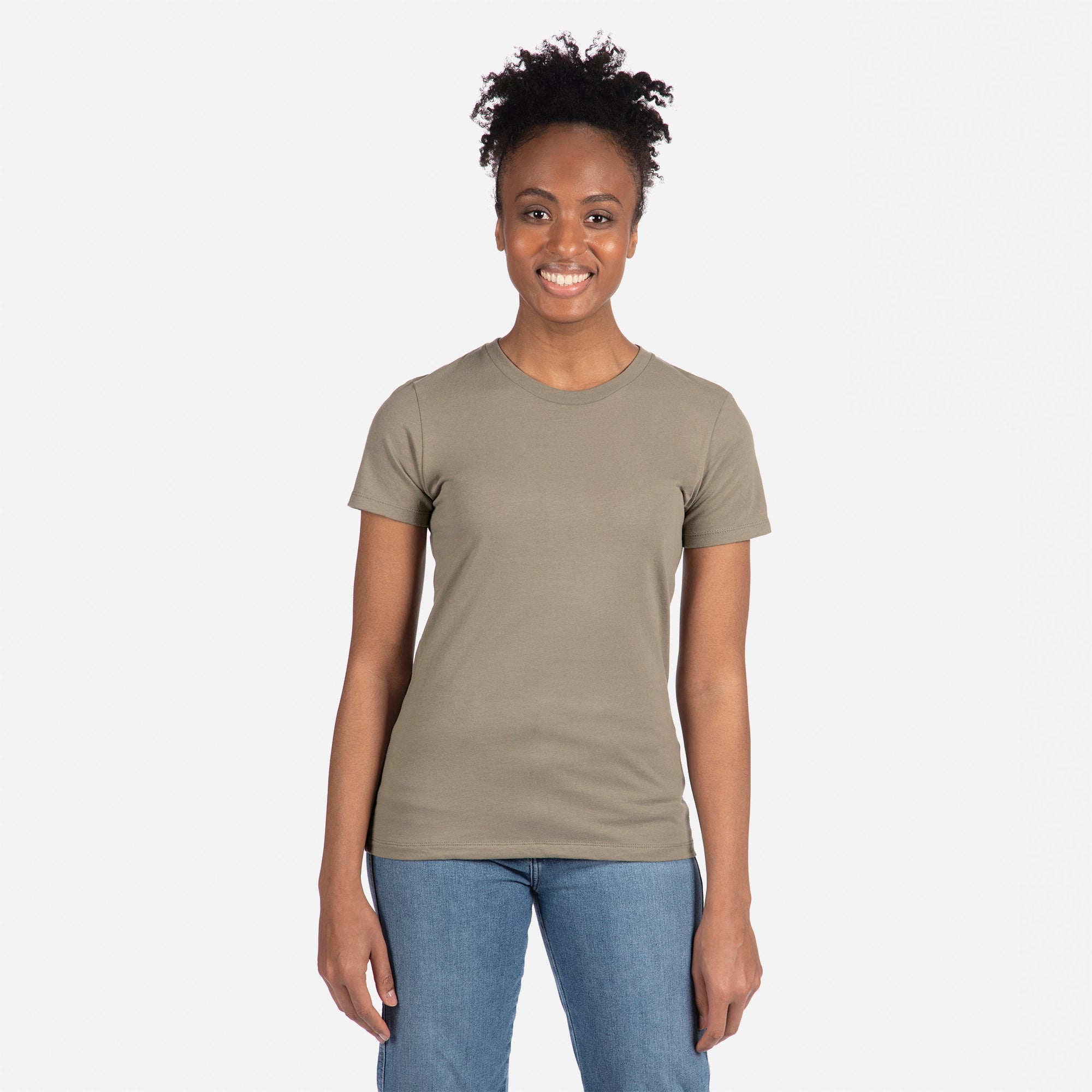 Women's Cotton T-Shirt Warm Gray 3900 Next Level Apparel