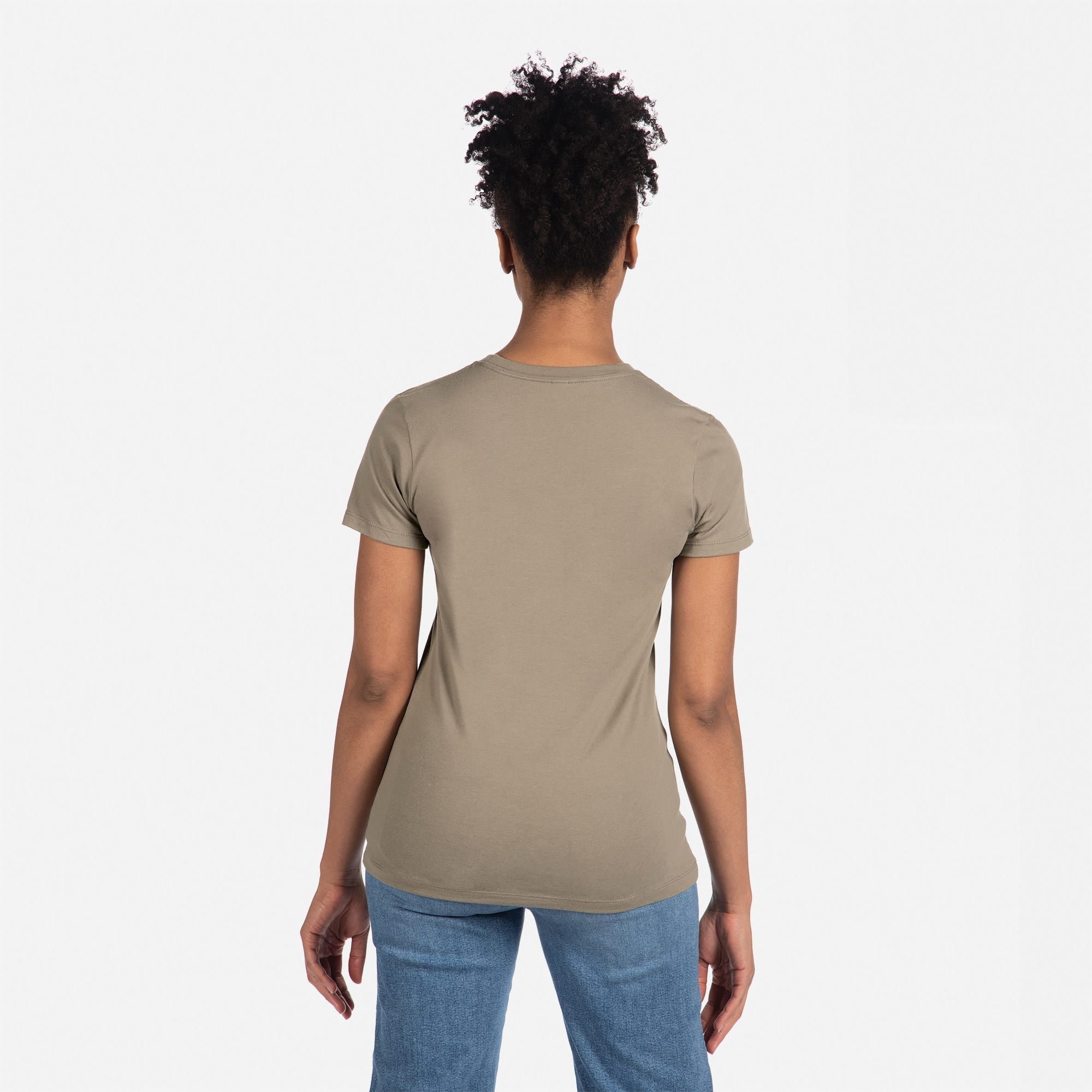 Cotton Boyfriend T-Shirt Warm Gray 3900 Next Level Apparel Back View
