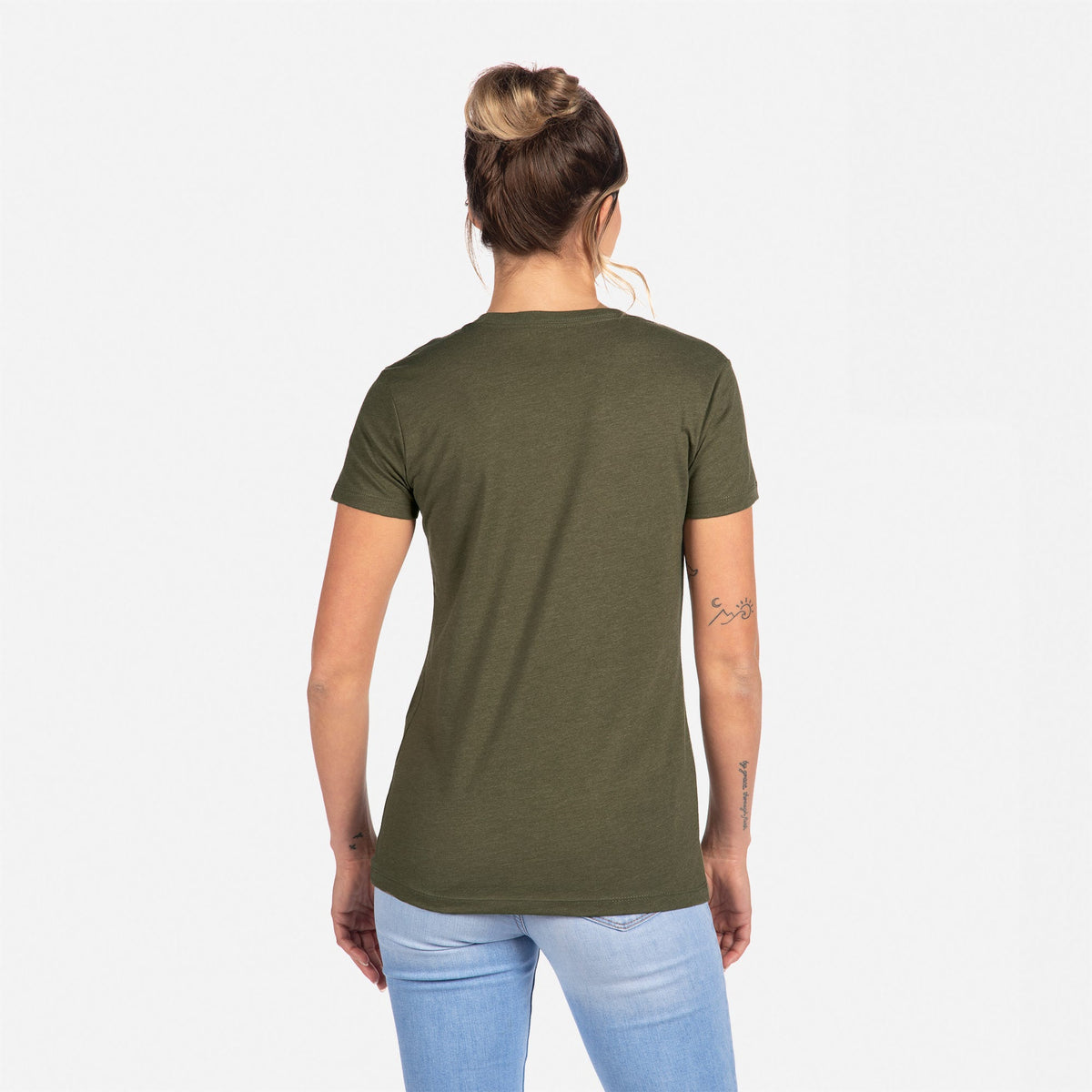 CVC T-Shirt Military Green 6610 Next Level Apparel Back View
