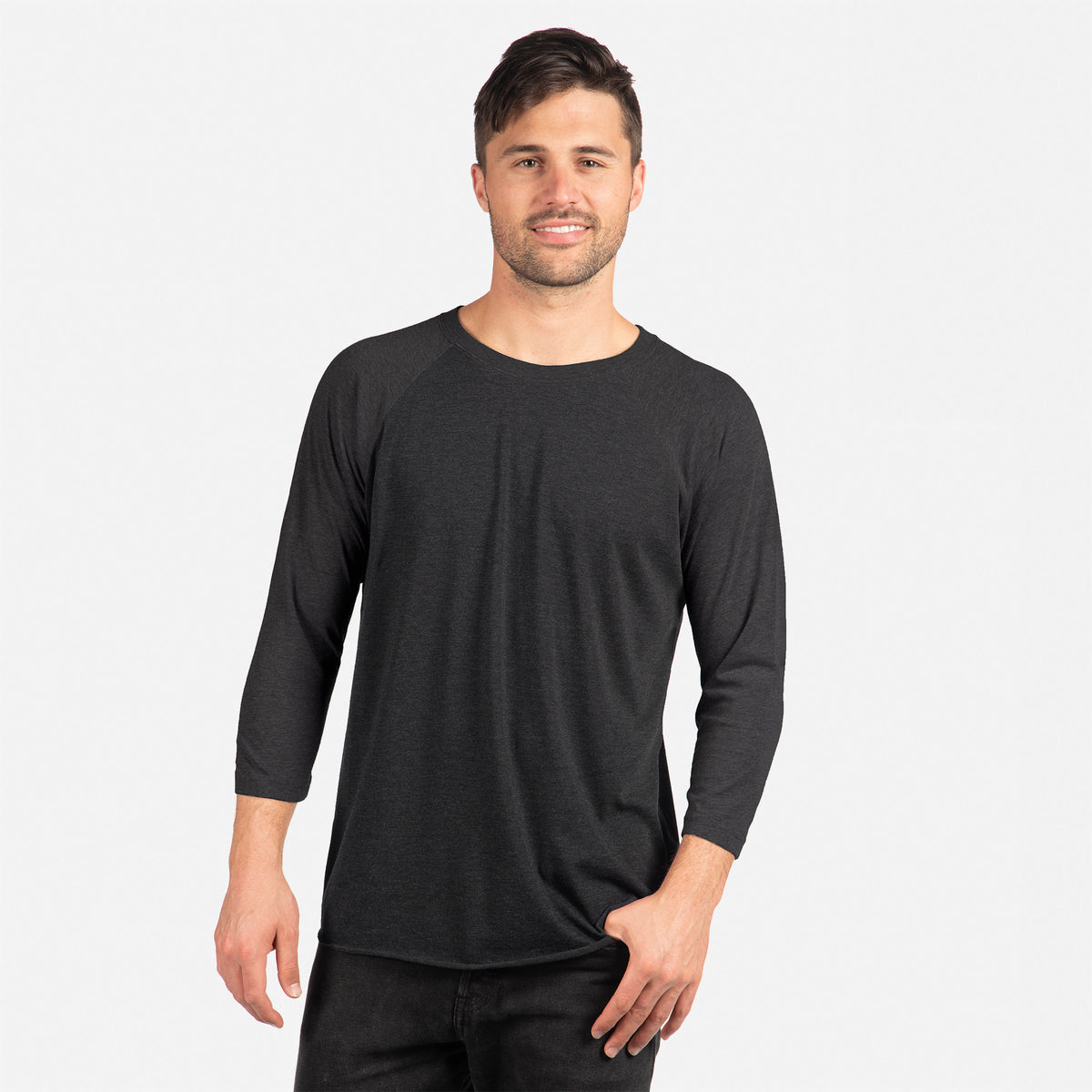 Tri-Blend 3/4 Raglan T-Shirt - Vintage Black/Vintage Black | NLA