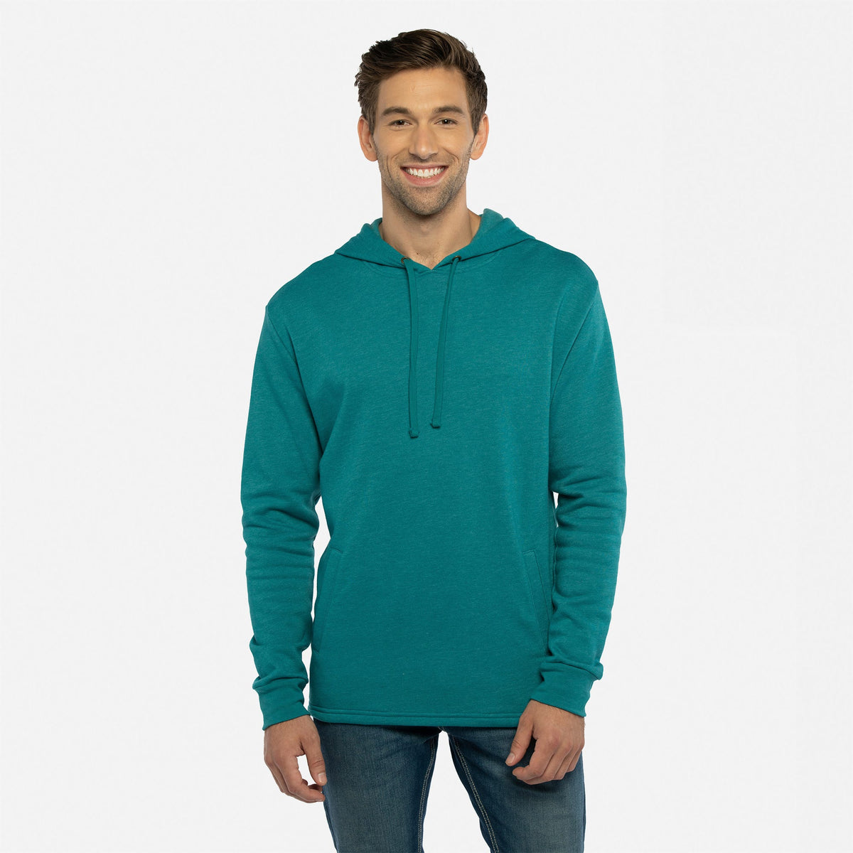 9300 Malibu Welt Pocket Hoodie - Heather Teal | Next Level Apparel