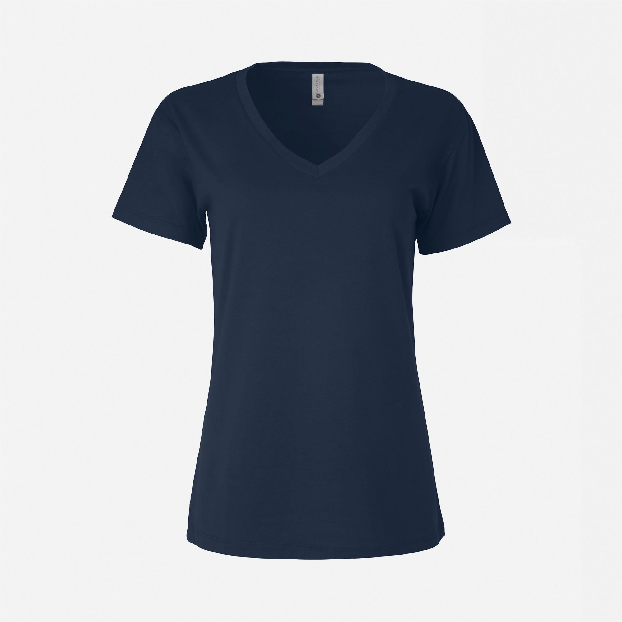 Cotton V-Neck T-Shirt Midnight Navy 3940 Next Level Apparel Women Sizes XS, S, M, L, XL, XXL, 3XL