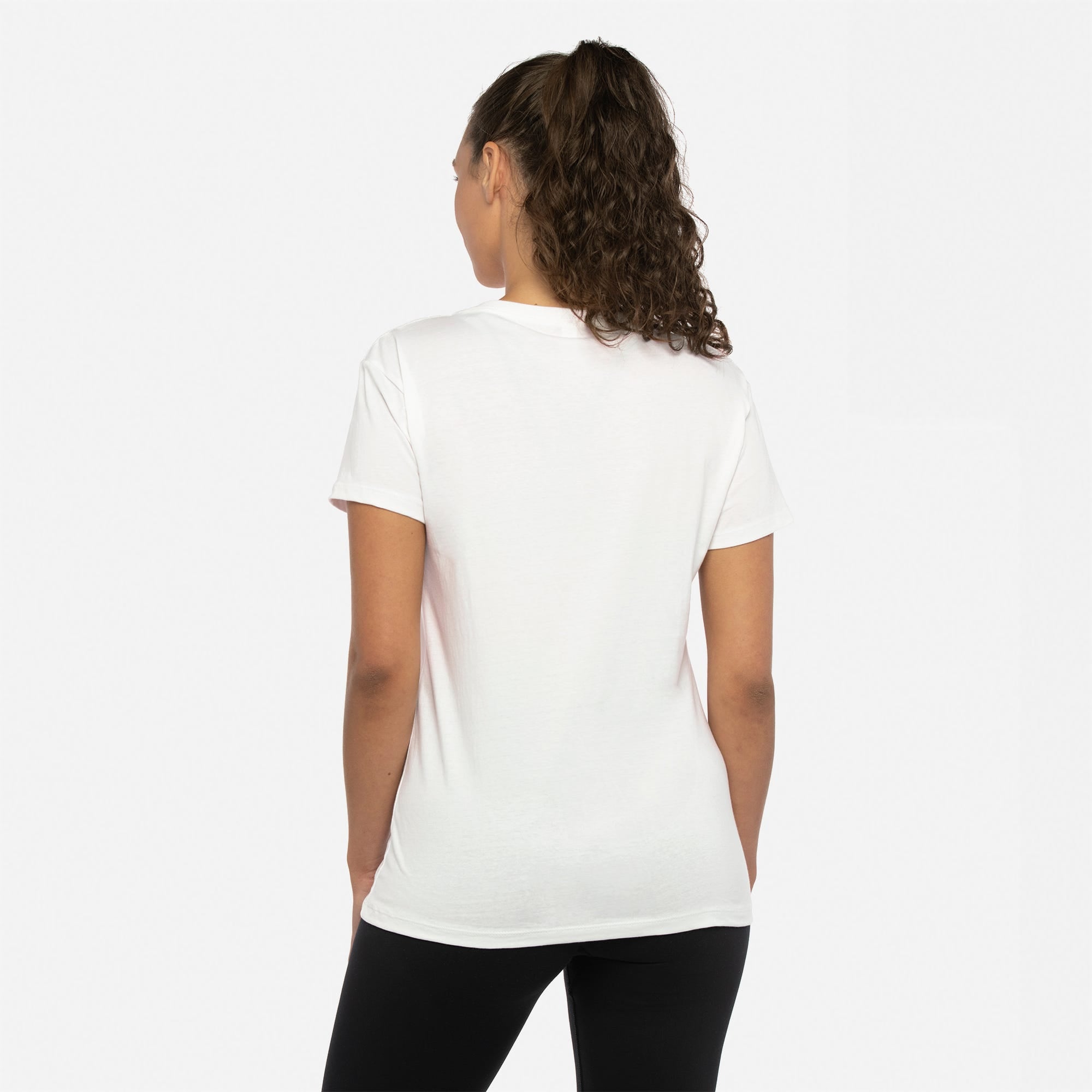 Cotton V-Neck T-Shirt White 3940 Next Level Apparel Back View
