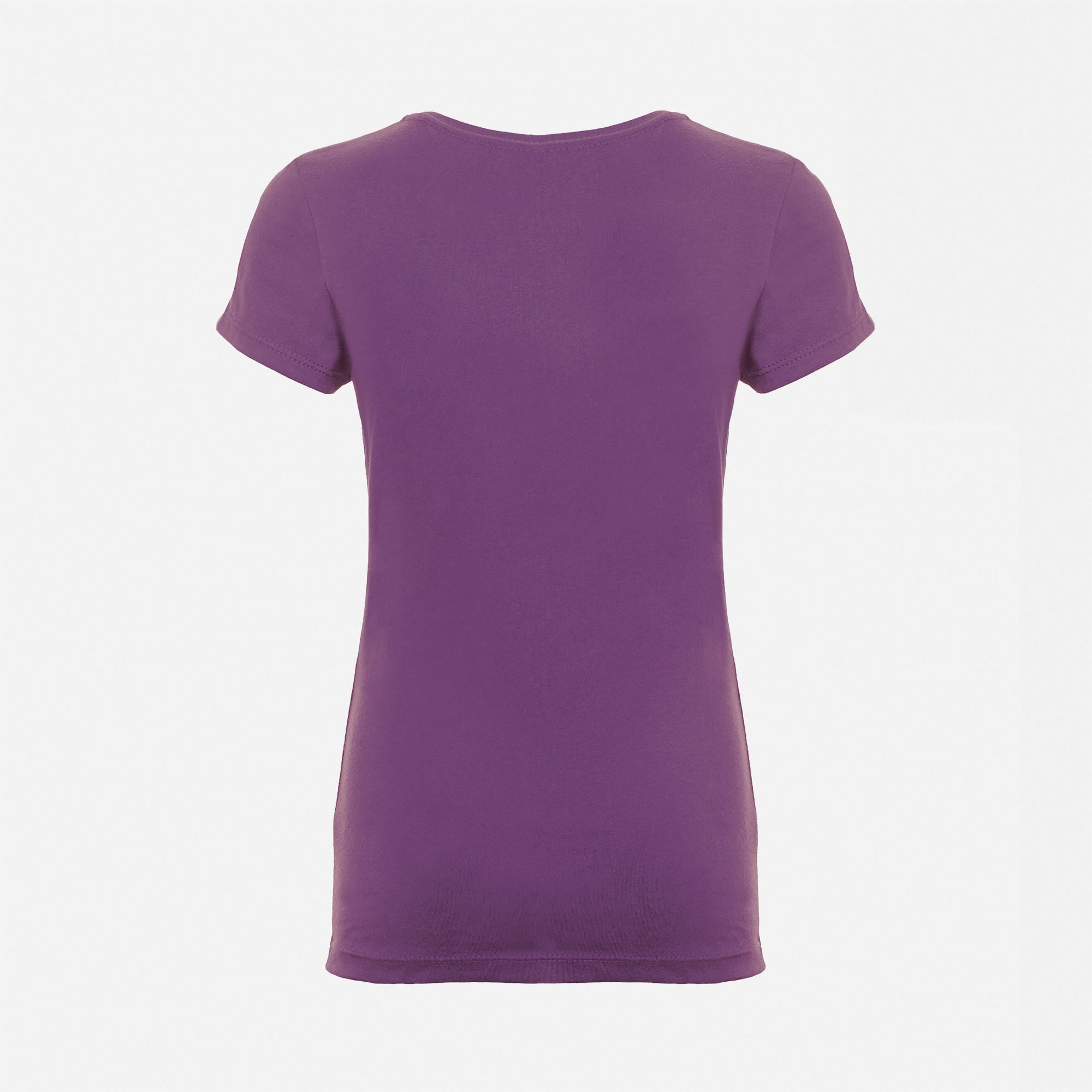 Cotton Princess T-Shirt Purple Rush 3710 Next Level Apparel Kids Self 3/8" Shoulder To Shoulder Binding Back View
