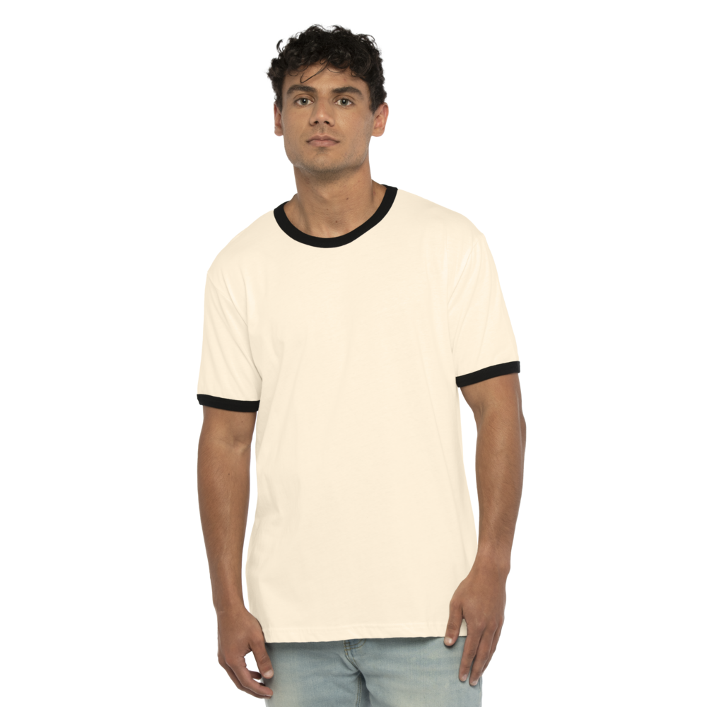 Next Level Unisex Ringer T-Shirt - Soft Combed Cotton Tee In Natural/Black