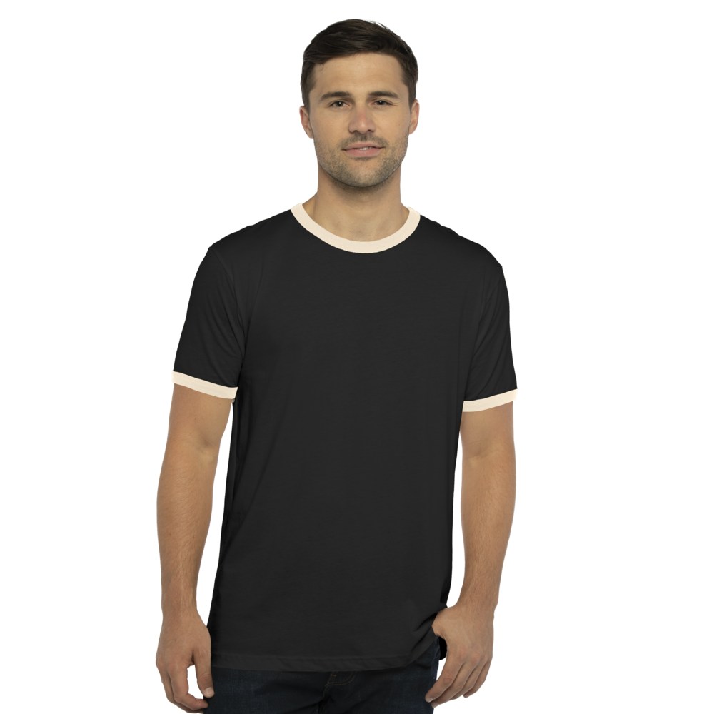 Cotton Ringer Tee - Black/Natural | 3604 | NLA