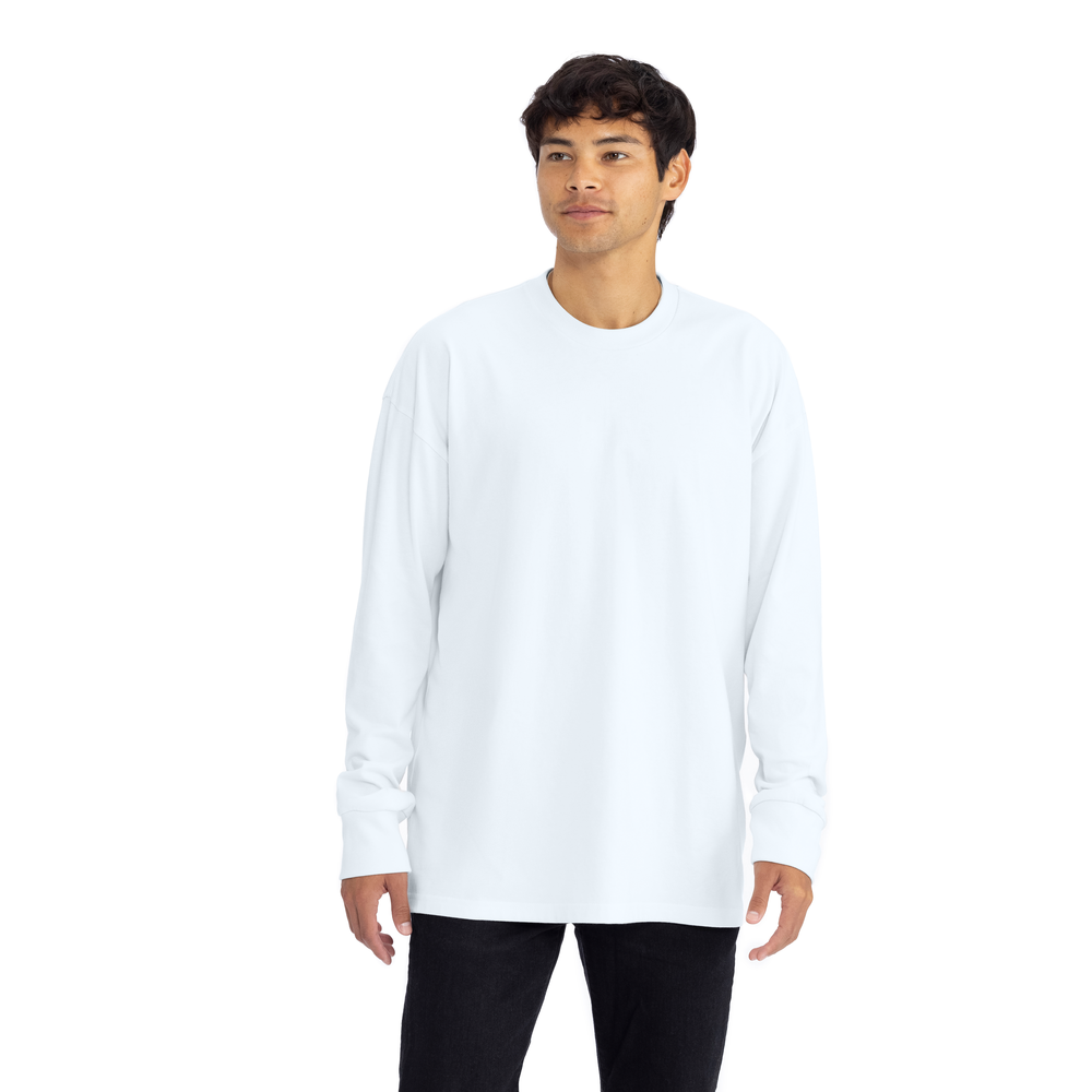 Heavyweight Cotton Long Sleeve T-Shirt - White | 7211 | NLA