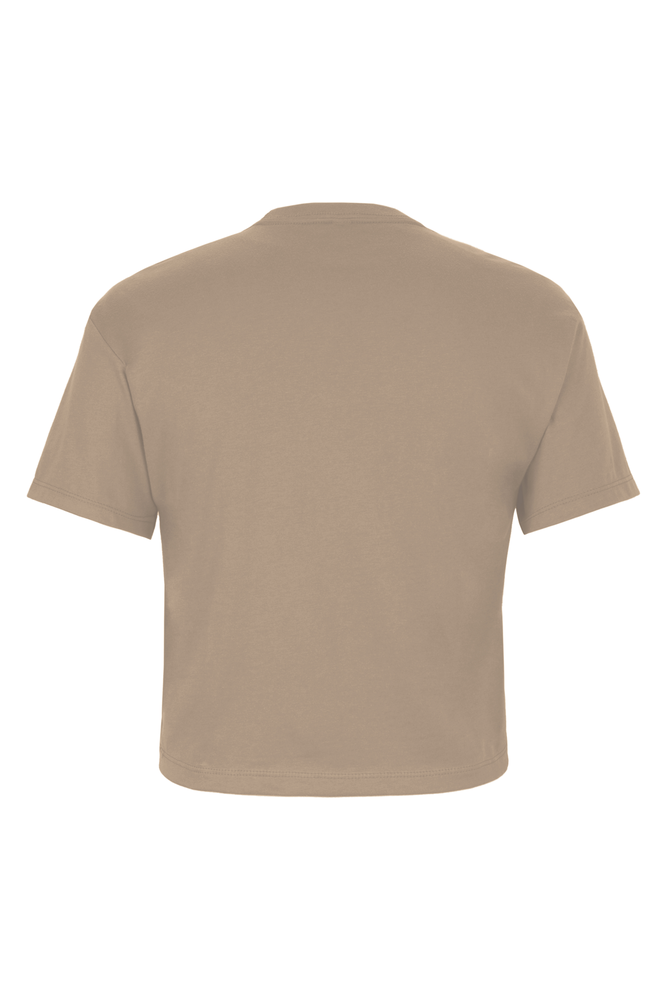 Inspired by the casual and cool vibe of Southern California, this crop has a modest cut and a length that hits just below the belly button with a finished hem and neck binding. This silhouette is perfect to elevate your everyday casual wear.