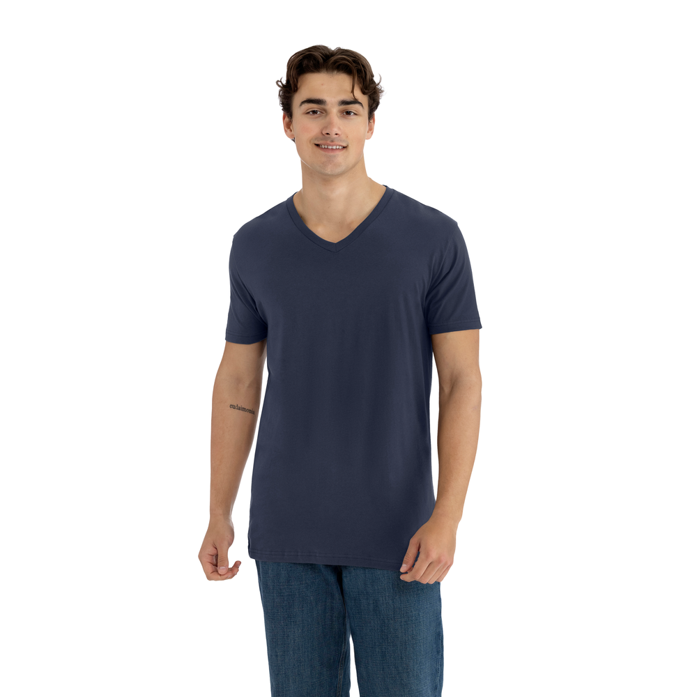 Cotton V-Neck T-Shirt - Midnight Navy | 3200 | NLA