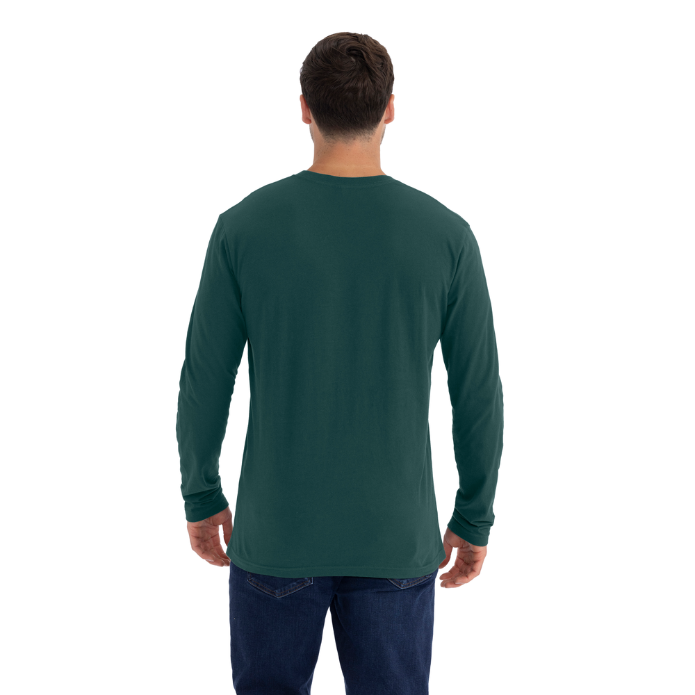 Our Men's Cotton Long Sleeve Crew is inspired by California's casual-cool vibe with a retail-ready look & feel; Made from premium 100% combed ring-spun cotton, this tee is ranks high in shape retention and easy printability.
