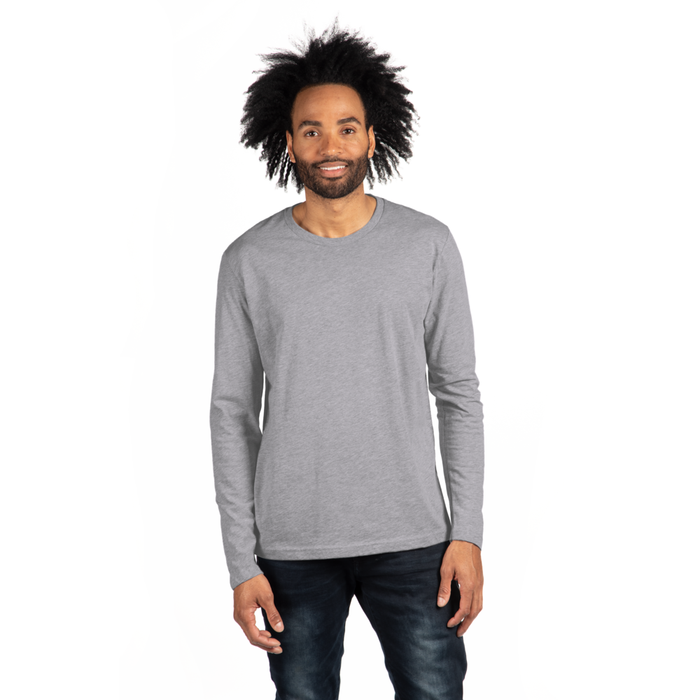 Long Sleeve Cotton T-Shirt Heather Gray 3601 NLA