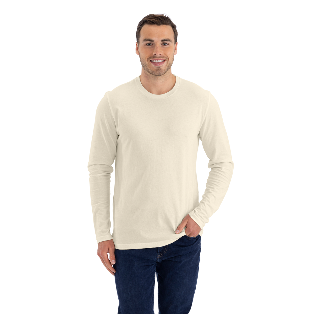 Unisex Cotton Long Sleeve T-Shirt - Natural | 3601 | NLA