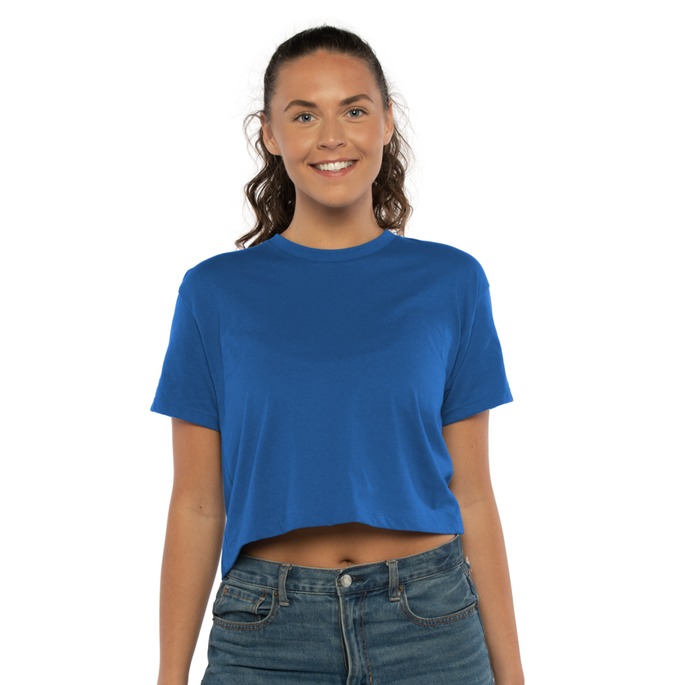 Inspired by the casual and cool vibe of Southern California, this crop has a modest cut and a length that hits just below the belly button with a finished hem and neck binding. This silhouette is perfect to elevate your everyday casual wear.