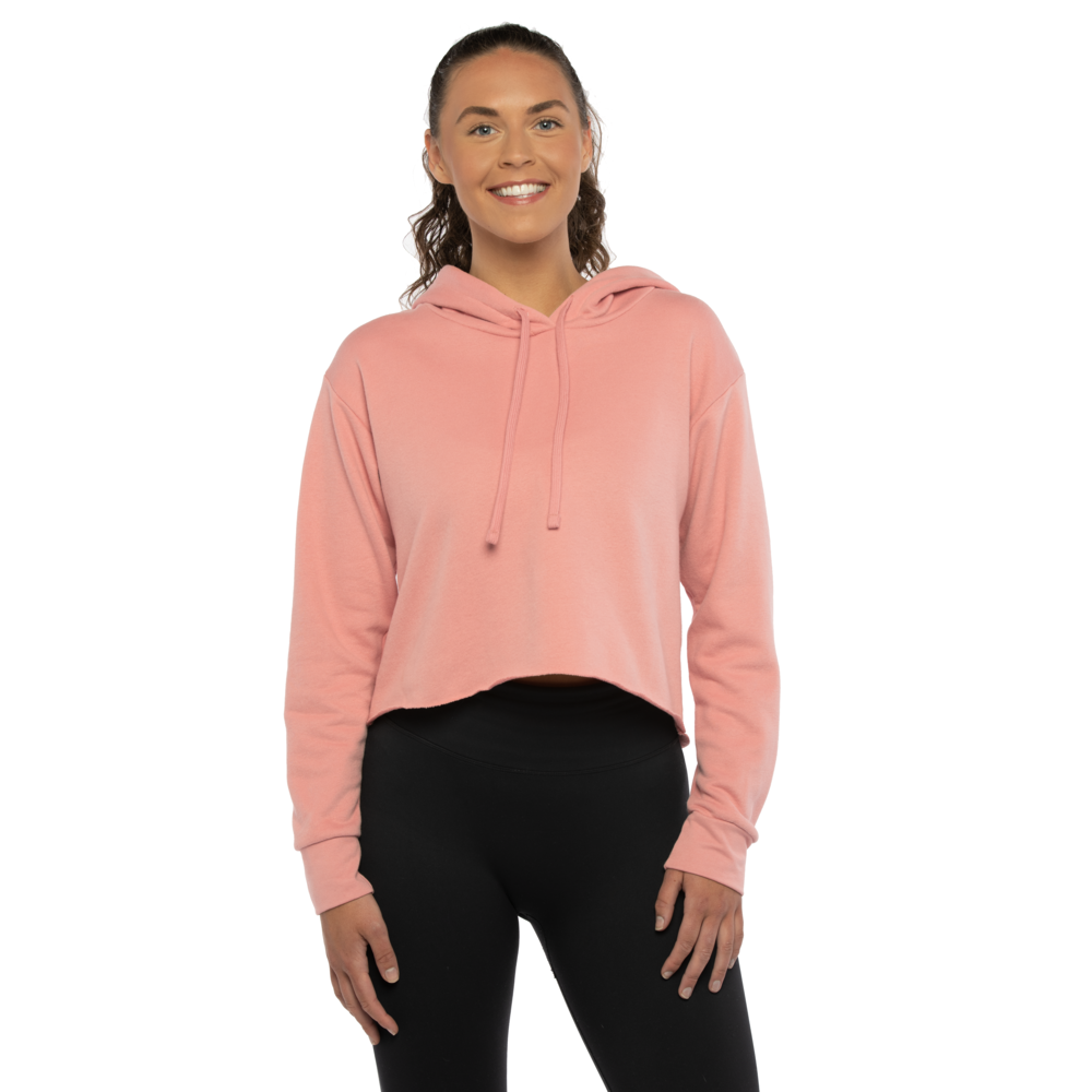 Women's Laguna Sueded Raw Edge Crop Hoodie - Desert Pink