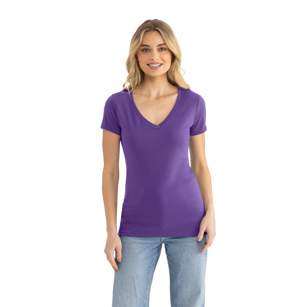 Women's Ideal V-Neck T-Shirt - Purple Rush | 1540 | NLA