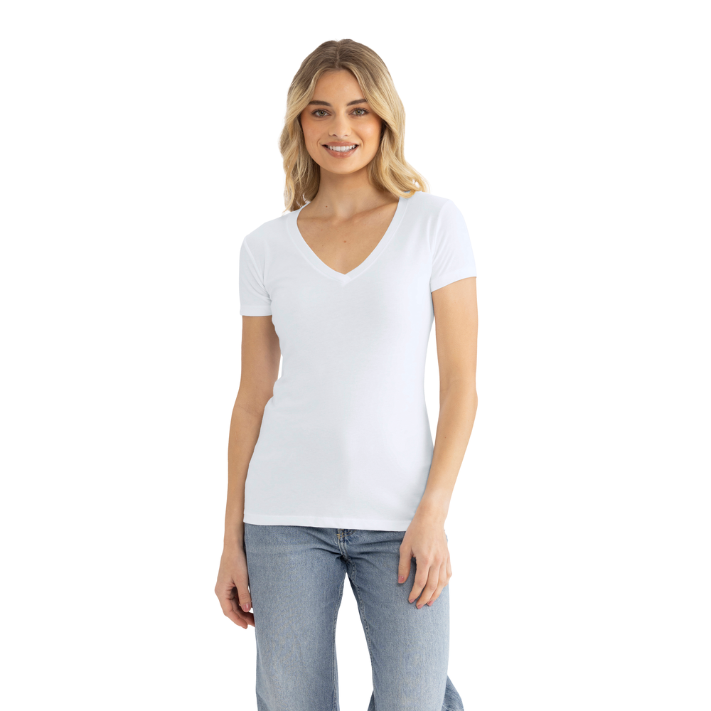 Women's Ideal V-Neck T-Shirt - White | 1540 | NLA Women's Ideal V-Neck T-Shirt - White | 1540 | NLA