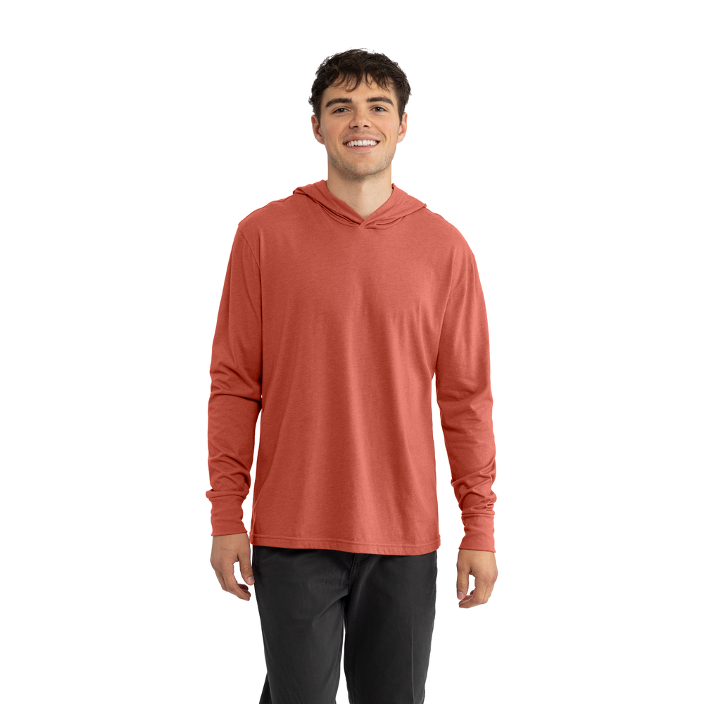 CVC Long Sleeve Hoodie Heather Redwood | Next Level Apparel