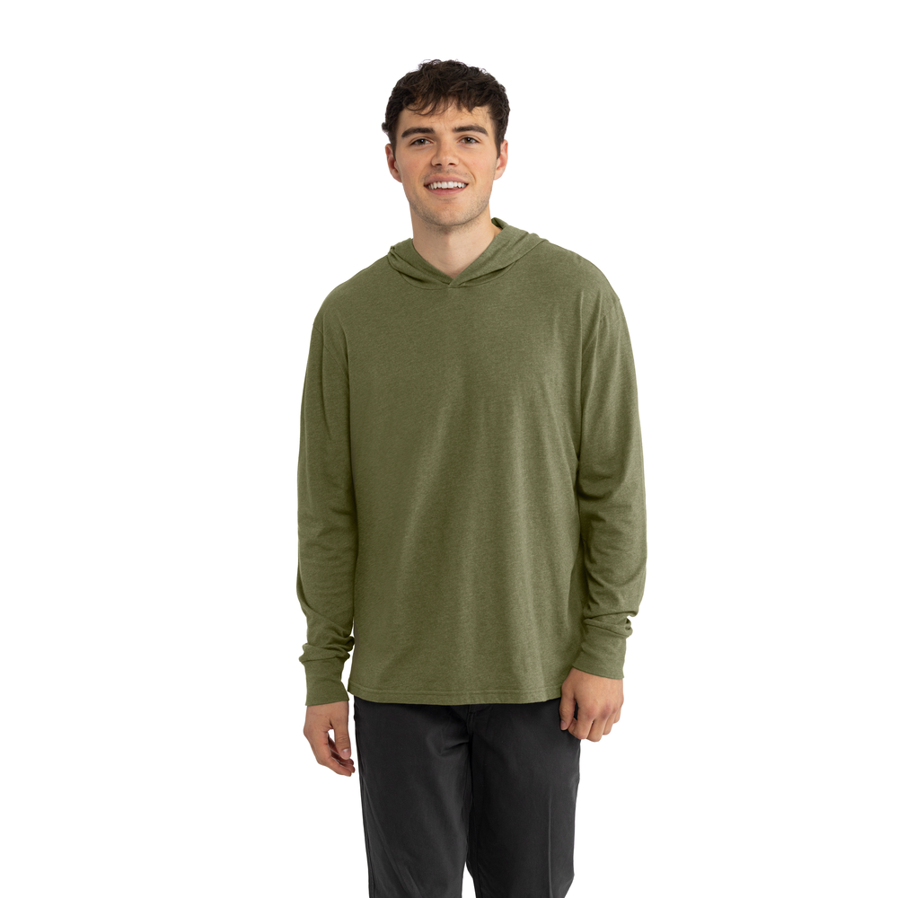 CVC Long Sleeve Hoodie Military Green | Next Level Apparel