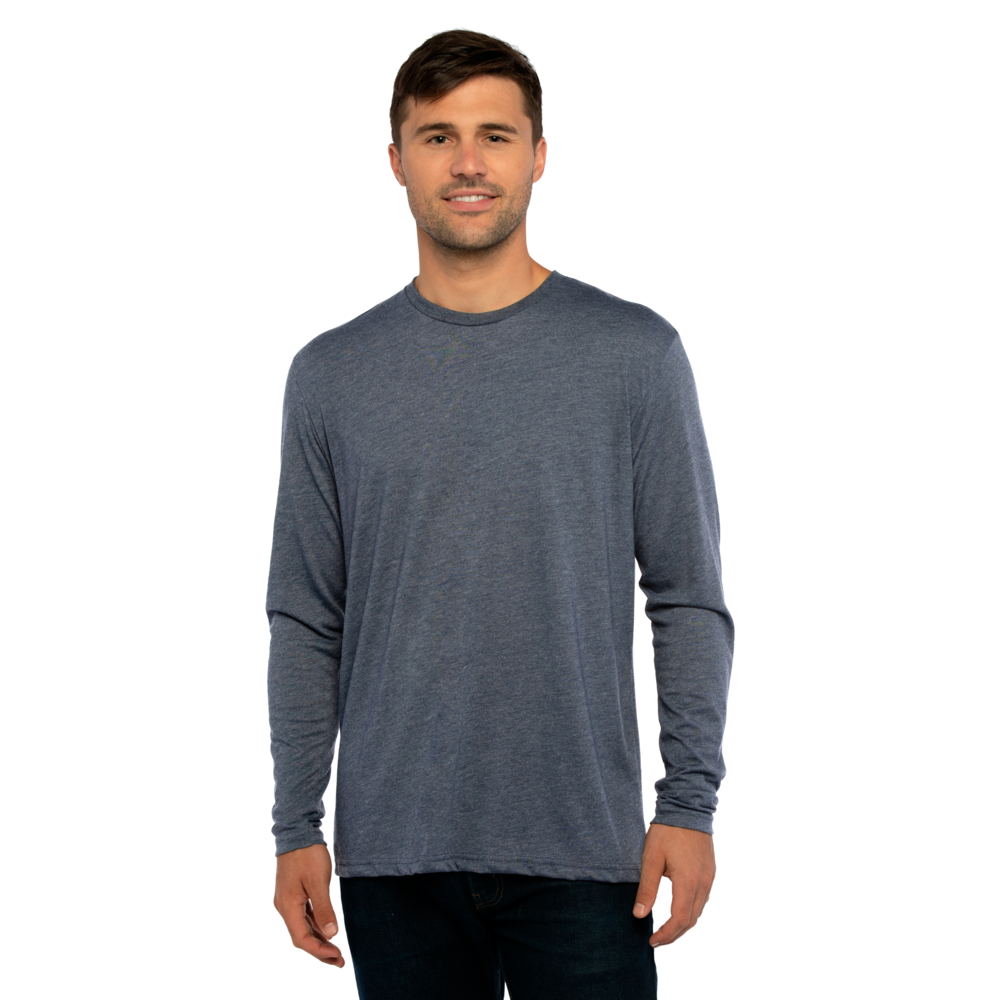 6071 Tri-Blend Long Sleeve T-Shirt - Indigo | Next Level Apparel