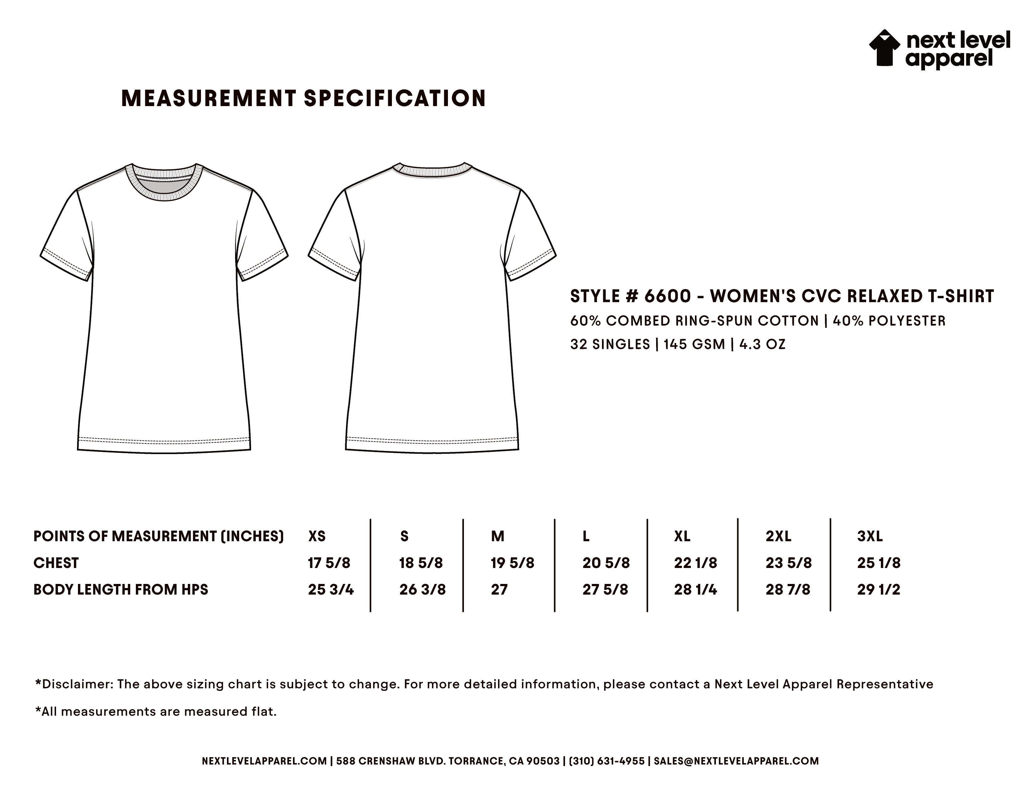 Women's CVC Relaxed S/S T-Shirt - Black | 6600 | NLA