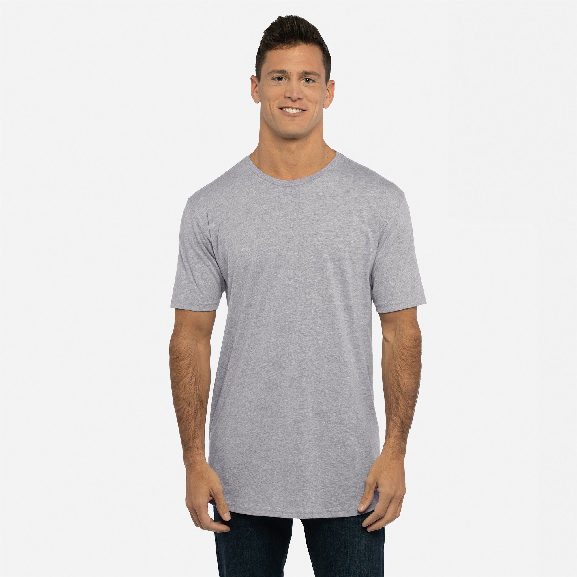 Unisex Cotton Long Body T-Shirt - Heather Gray | 3602 | Next Level Apparel