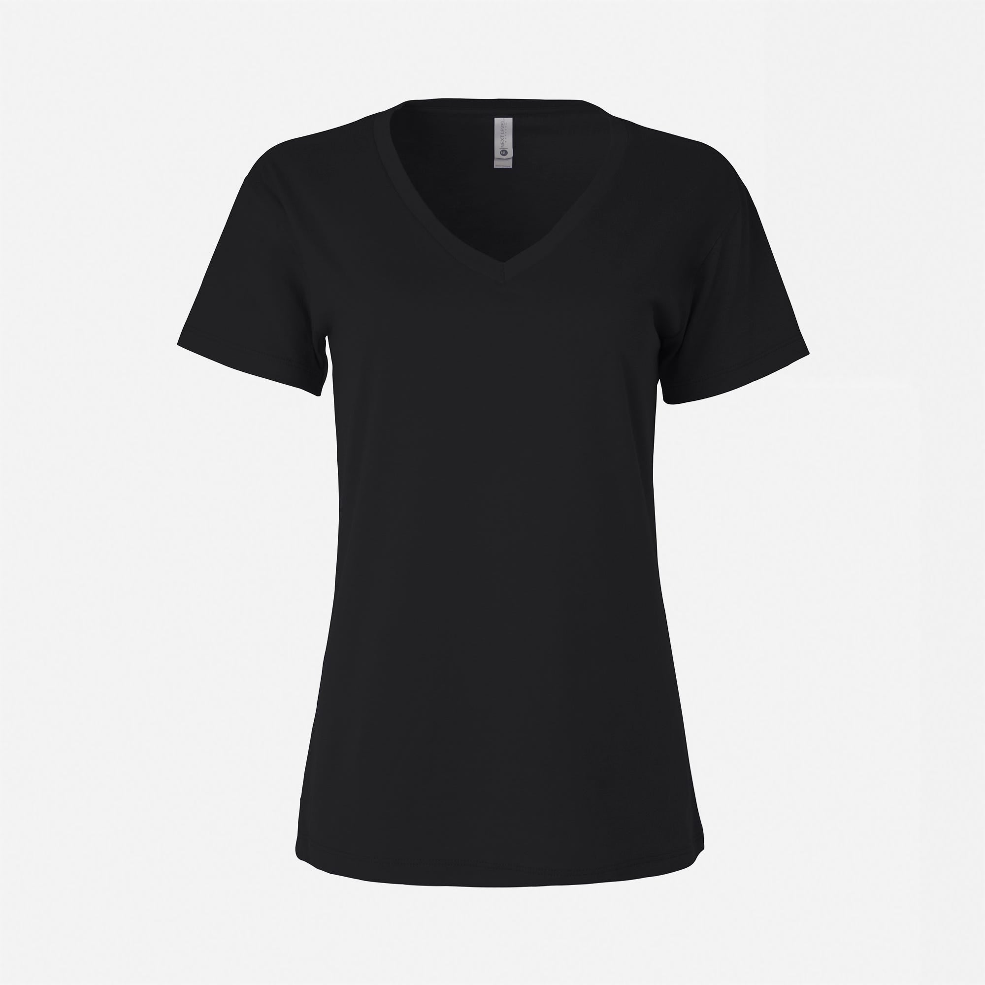 Cotton V-Neck T-Shirt - Black | 3940 | Next Level Apparel
