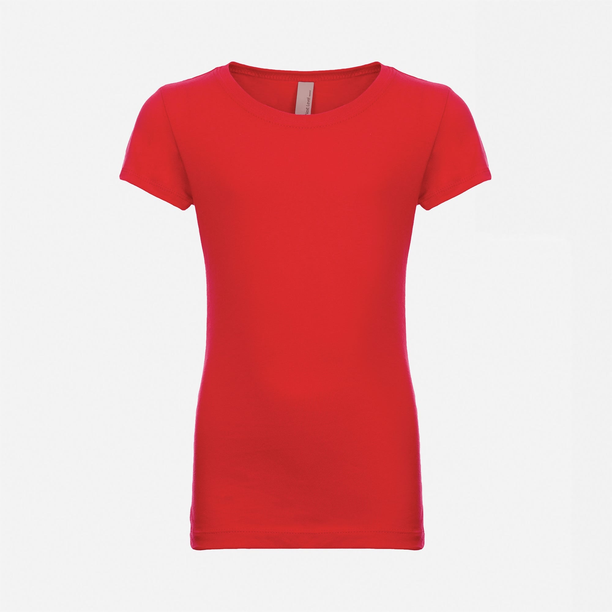 Cotton Princess T-Shirt Red 3710 Next Level Apparel  Kids Self 3/8" Shoulder To Shoulder Binding