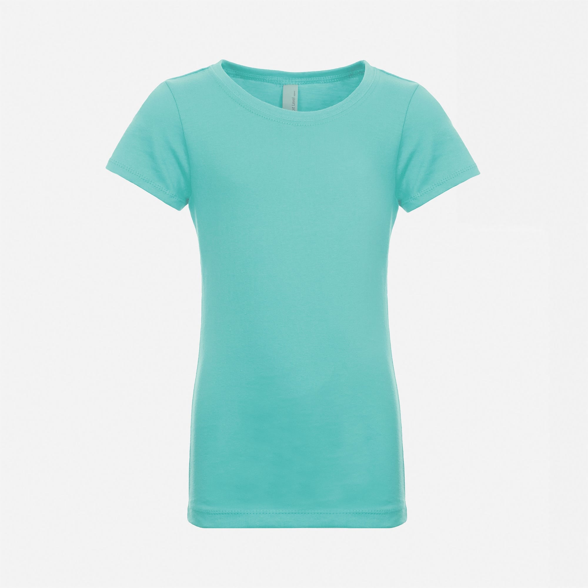 Cotton Princess T-Shirt Tahiti Blue 3710 Next Level Apparel Self 3/8" Shoulder To Shoulder Binding