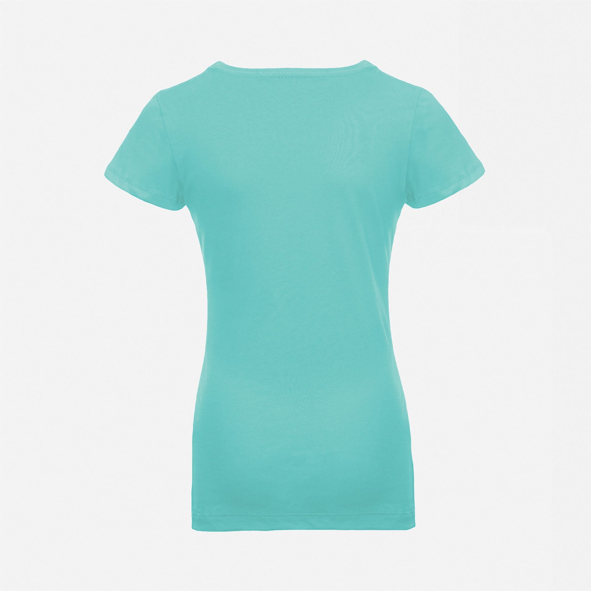Cotton Princess T-Shirt Tahiti Blue 3710 Next Level Apparel Self 3/8" Shoulder To Shoulder Binding Back View