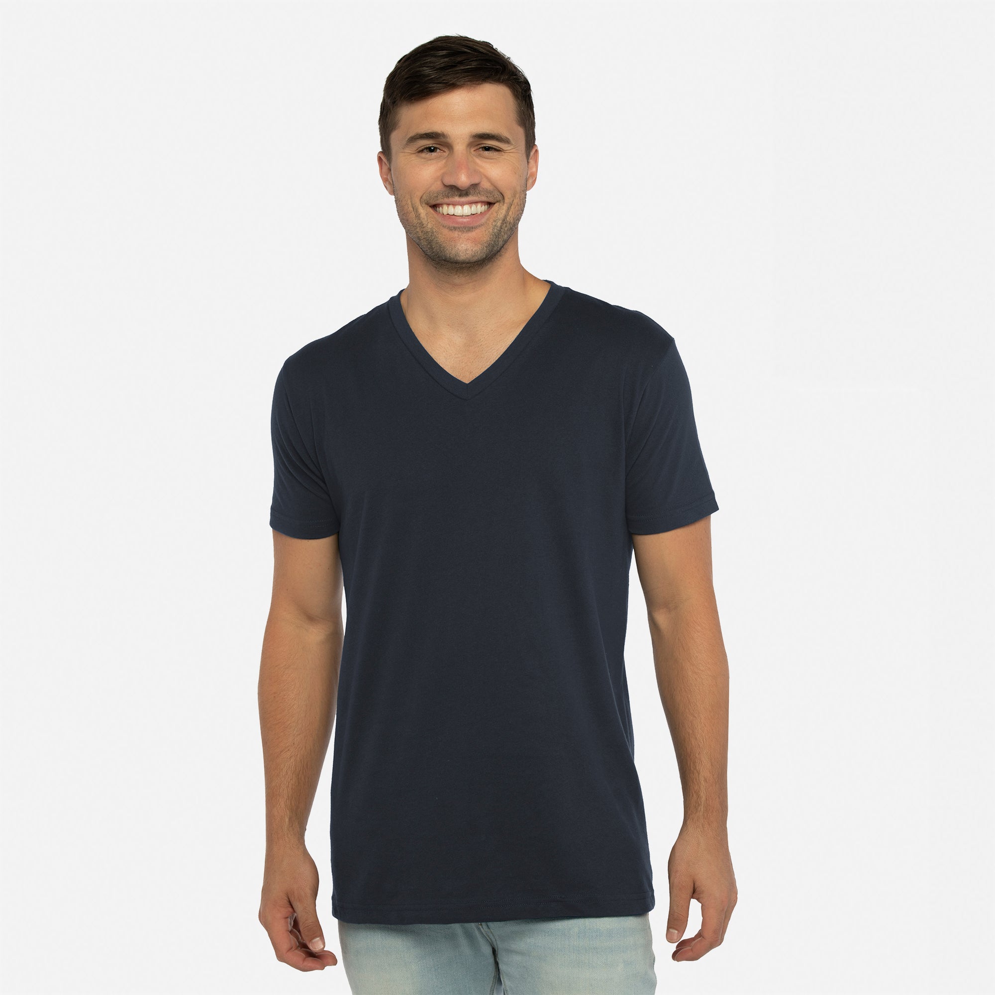 6440 Sueded V-Neck T-Shirt In Midnight Navy | Next Level Apparel