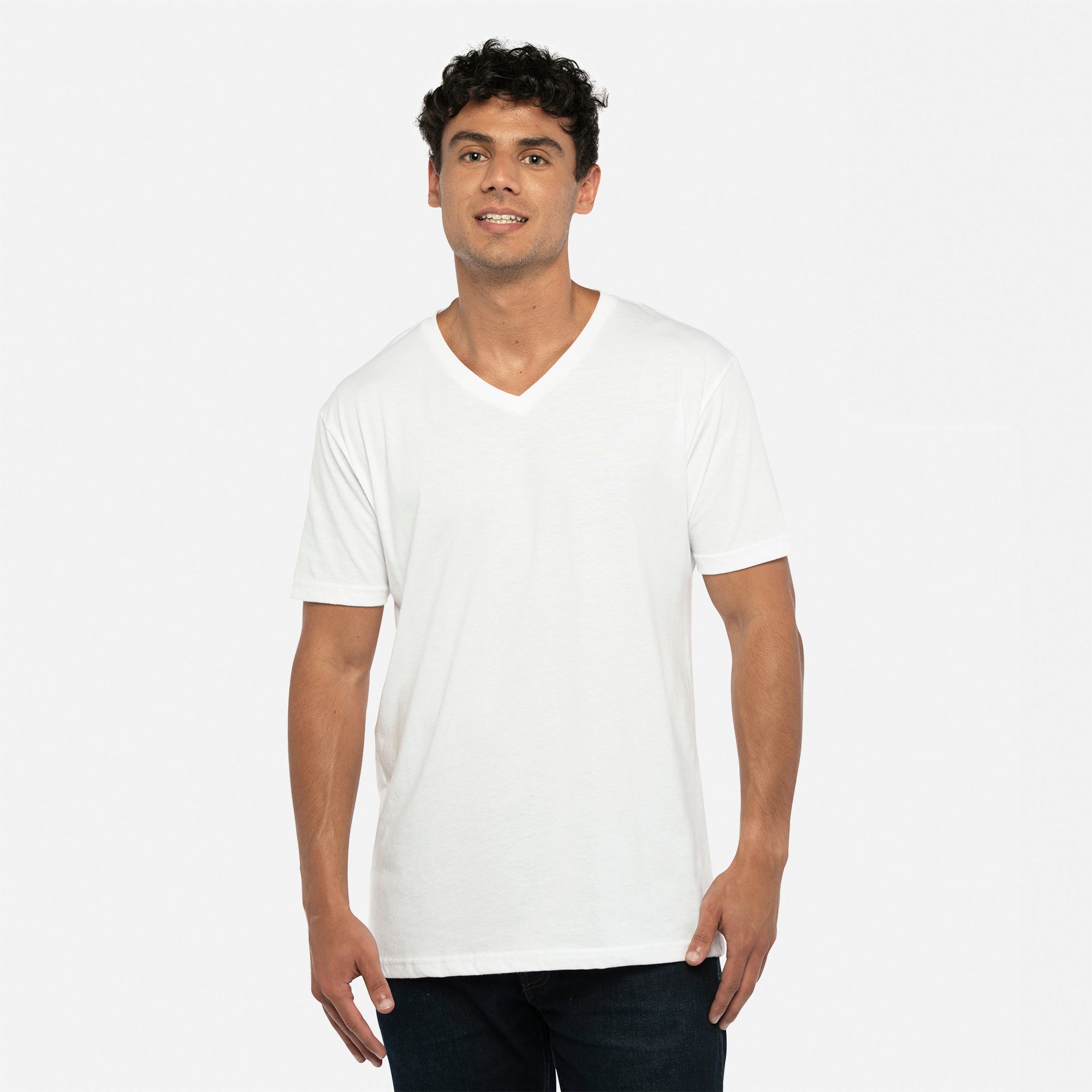 6440 Sueded V-Neck T-Shirt White | Next Level Apparel