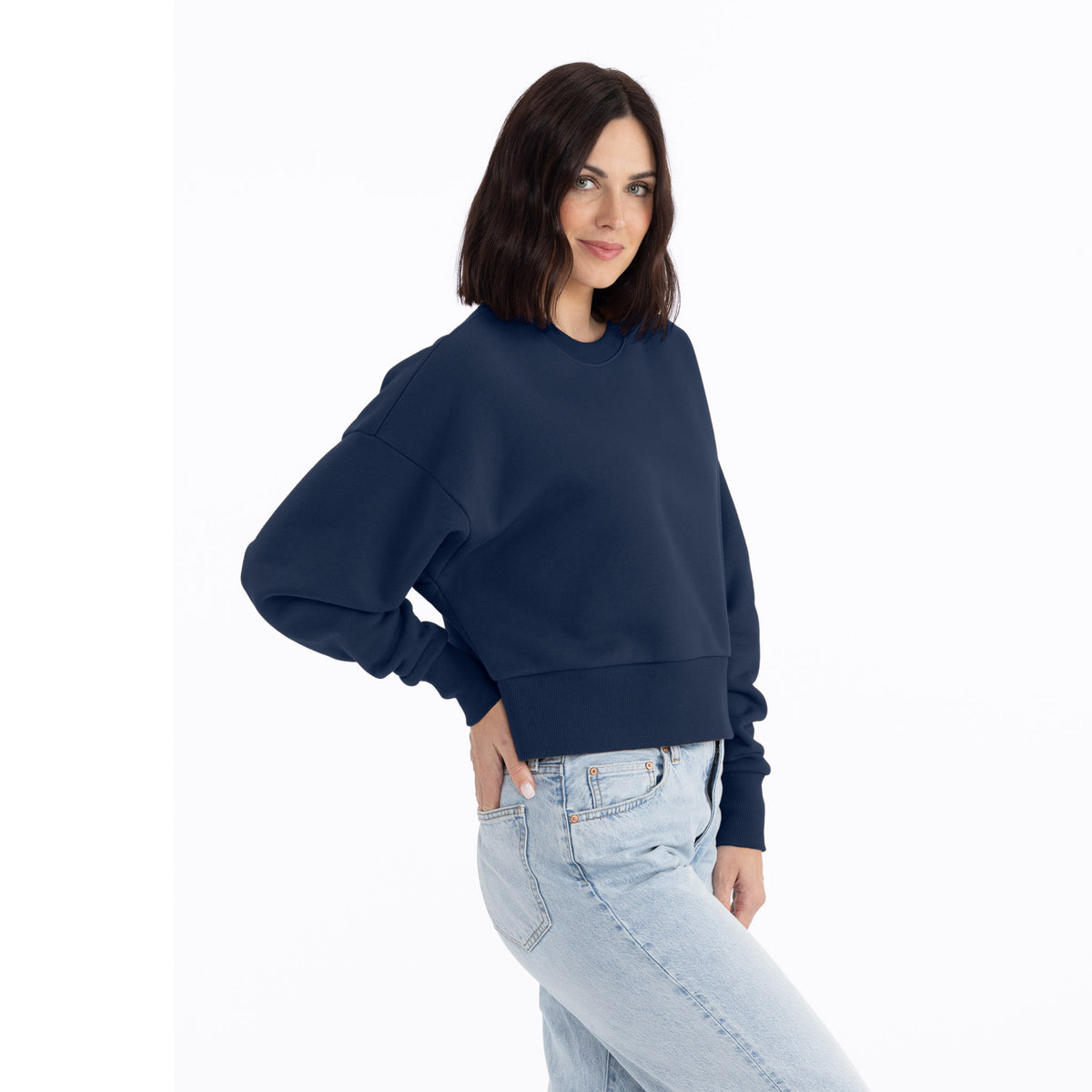 Flawless Printed Numb Navy Sweatshirt For Women