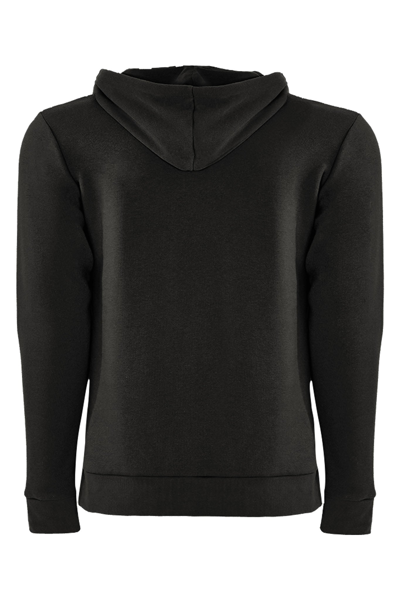 Unisex Santa Barbara Hoodie Black Drawcord 9303 Next Level Apparel XS, S, M, L, XL, 2XL, 3XL Back View