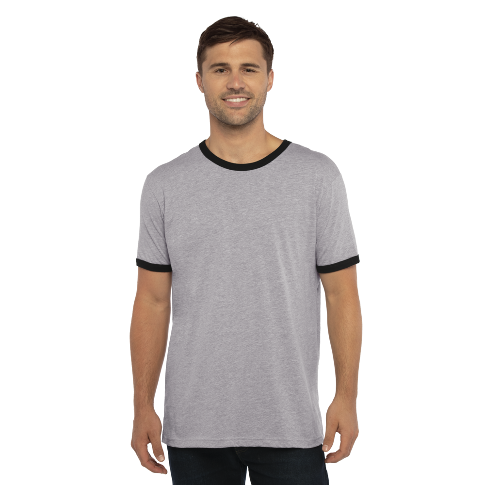 Cotton Ringer Tee - Heather Gray/Black | 3604 | NLA