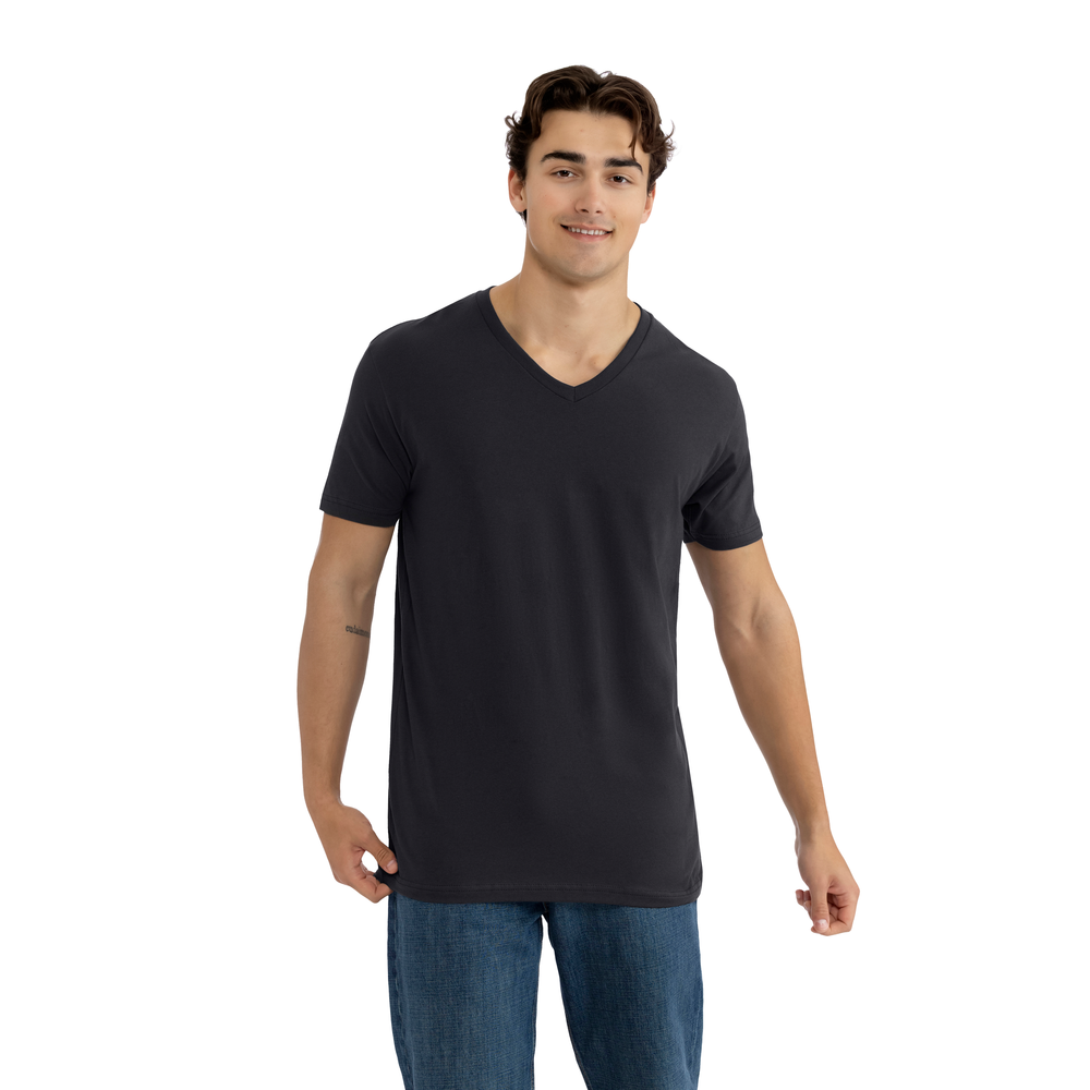 Cotton V-Neck T-Shirt - Black | 3200 | Next Level Apparel