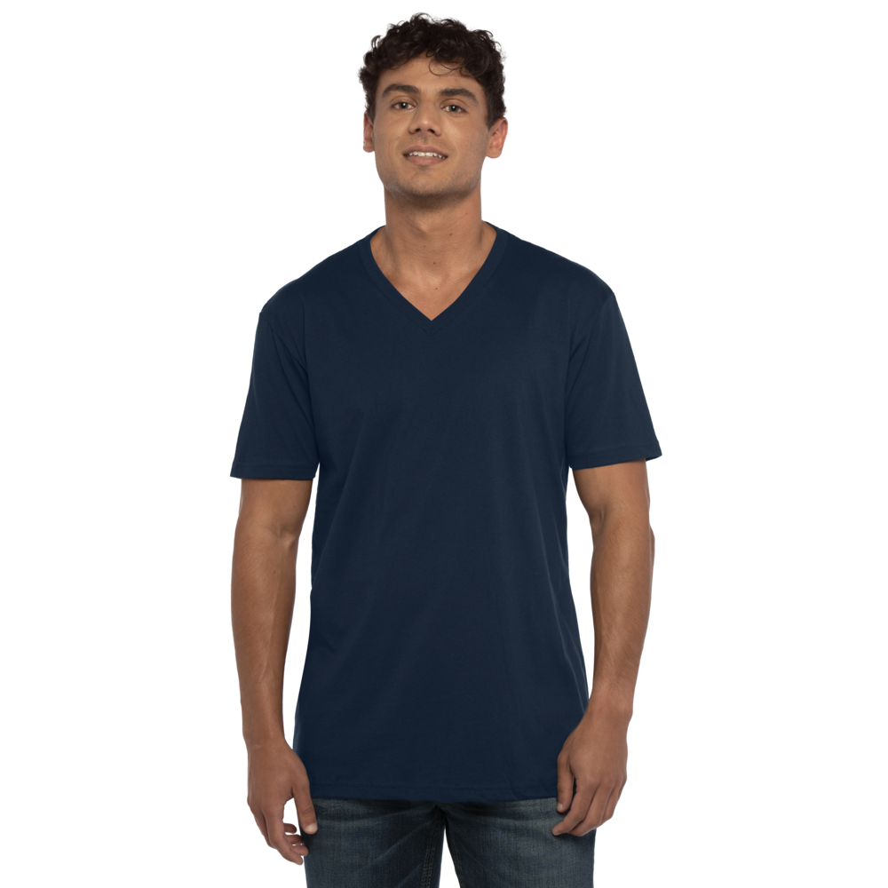 3200 Cotton V-Neck T-Shirt - Midnight Navy | Next Level Apparel