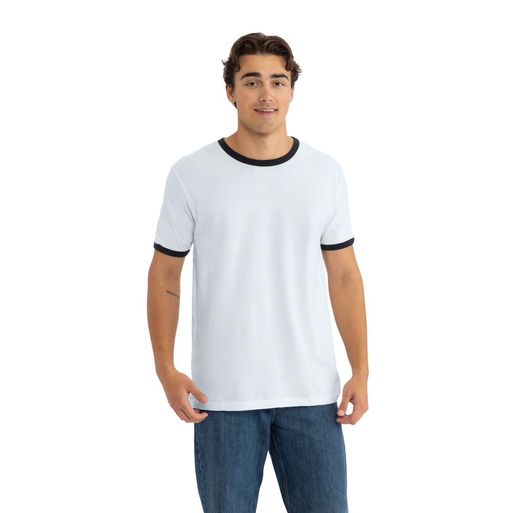 Cotton Ringer Tee - White/Black | 3604 | Next Level Apparel
