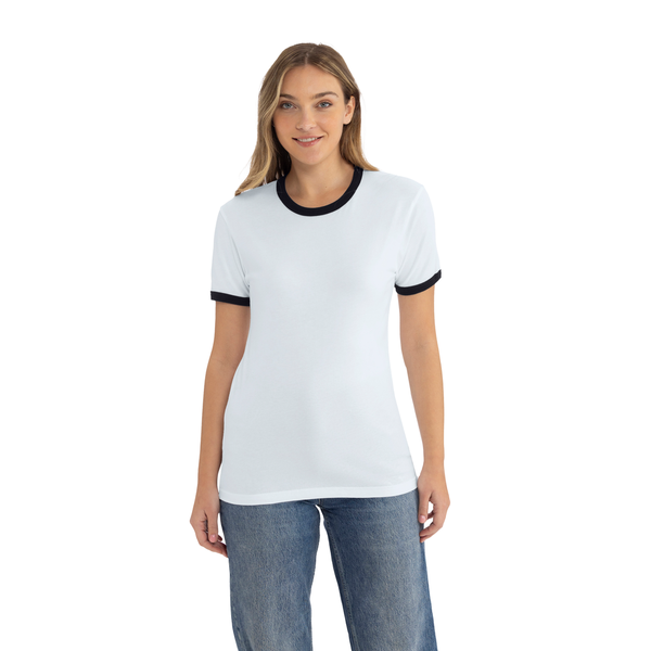 Cotton Ringer Tee - White/Black | 3604 | Next Level Apparel