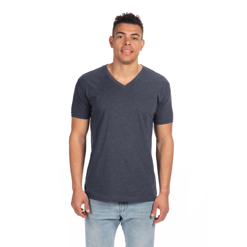 Our CVC's retail cut, softness, and breathability elevates a classic v-neck. Offers durability and comfortability in one tee, get a versatile piece that provides consistent fit and comfort after every wash.