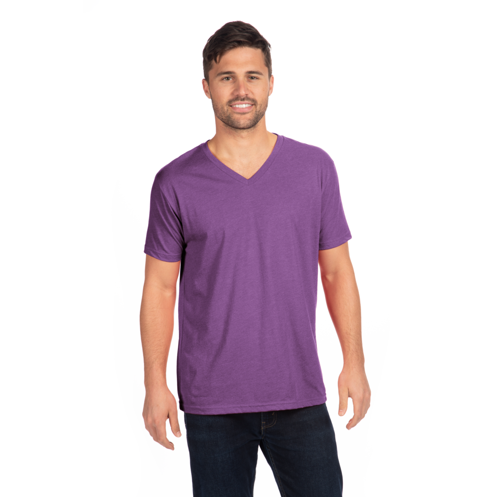Our CVC's retail cut, softness, and breathability elevates a classic v-neck. Offers durability and comfortability in one tee, get a versatile piece that provides consistent fit and comfort after every wash.