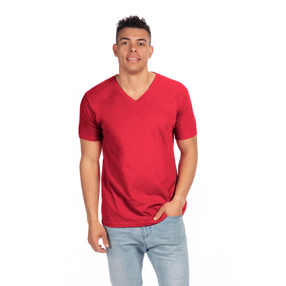 Our CVC's retail cut, softness, and breathability elevates a classic v-neck. Offers durability and comfortability in one tee, get a versatile piece that provides consistent fit and comfort after every wash.