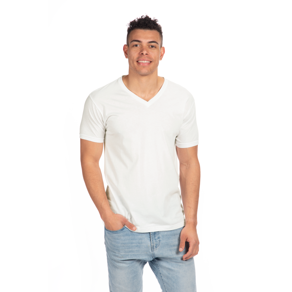 White CVC V-Neck T-Shirt - 6240 | Next Level Apparel