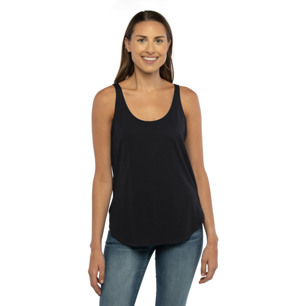 Explore all the possibilities with our Festival tank featuring a scoop neckline, wide scalloped hem, and drape for a relaxed look. Soft and lightweight fabric for the Festival go-getter and the restless free-spirited.
