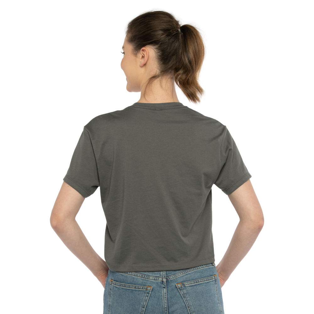 Inspired by the casual and cool vibe of Southern California, this crop has a modest cut and a length that hits just below the belly button with a finished hem and neck binding. This silhouette is perfect to elevate your everyday casual wear.