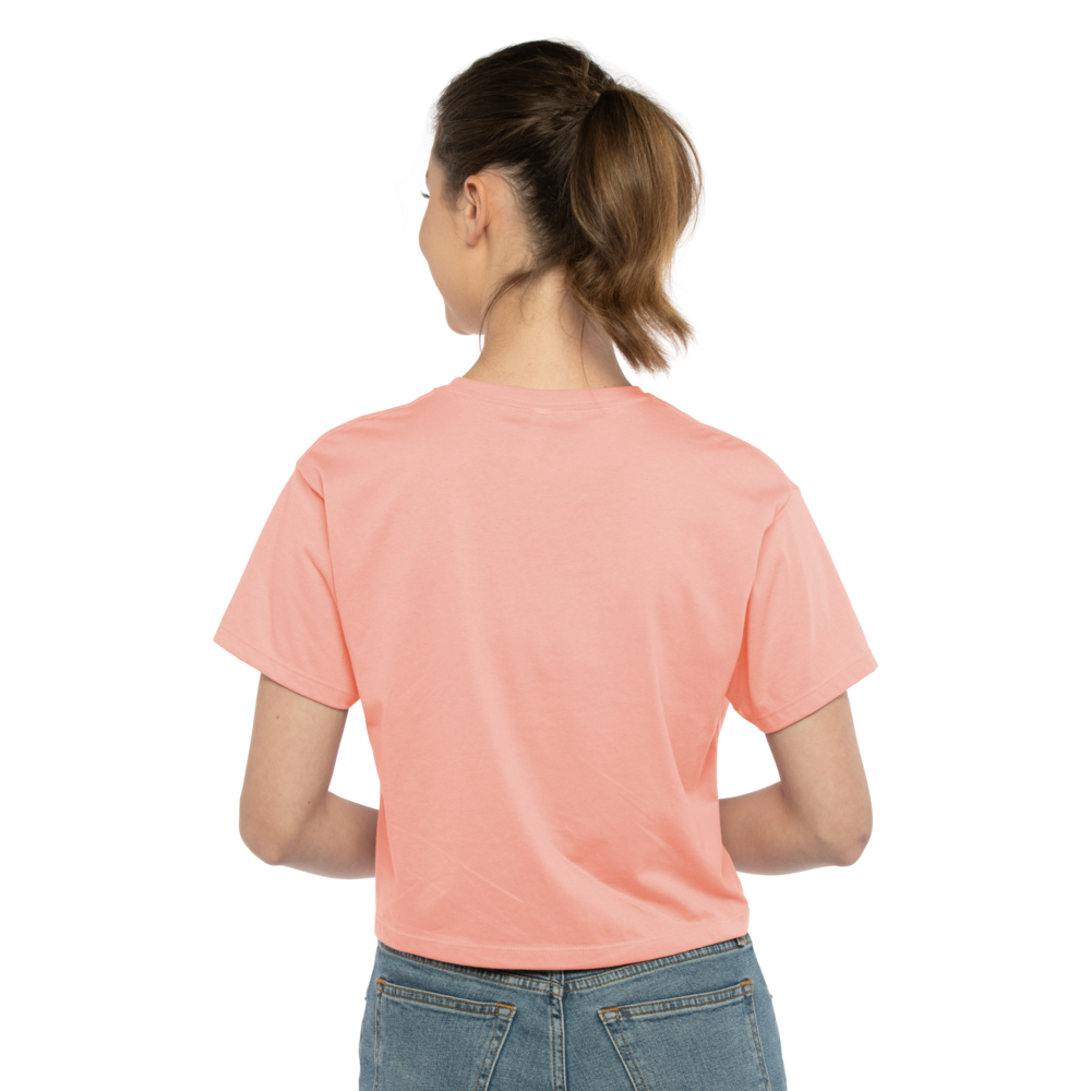 Inspired by the casual and cool vibe of Southern California, this crop has a modest cut and a length that hits just below the belly button with a finished hem and neck binding. This silhouette is perfect to elevate your everyday casual wear.
