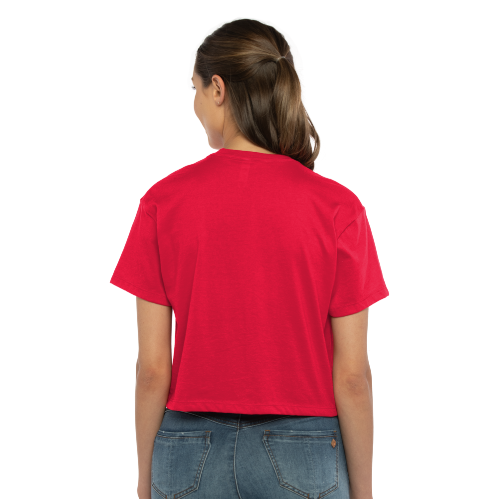 Inspired by the casual and cool vibe of Southern California, this crop has a modest cut and a length that hits just below the belly button with a finished hem and neck binding. This silhouette is perfect to elevate your everyday casual wear.